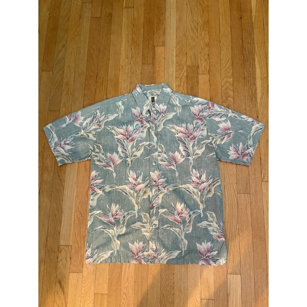 Tori Richard Honolulu Hawaiian Shirt Mens M Floral Bird of Paradise Camp Aloha